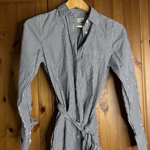 J. Crew Striped‎ Shirt Dress Poplin Women’s 0 Collar Old Money Career Preppy - Picture 4 of 11